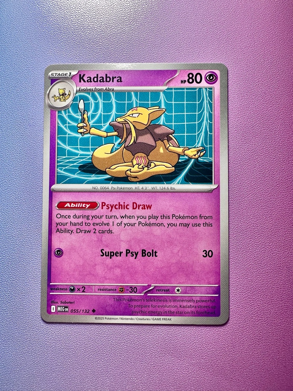 kadabra - 055/132 (uncommon) — pokemon: mega evolutions - base set